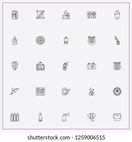 icon set about art with keywords gramophone, piano keys and ferris wheel