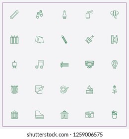 icon set about art with keywords pencil, elephant and painting brush