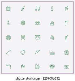 icon set about art with keywords graphic, brush and piano