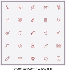icon set about art with keywords vase, cross bow and old dictaphone