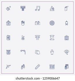 icon set about art with keywords color pencil, scroll and papers
