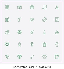icon set about art with keywords rabbit, paint spray and architecture