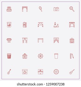 icon set about art with keywords hand mirror, curtains and photo camera