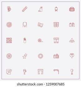 icon set about art with keywords frames, cup of coffee and fragile