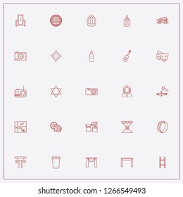 icon set about art with keywords architecture column, glue stick and coffee cup