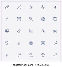 icon set about art with keywords chandelier, camera film and zoom out