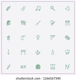 icon set about art with keywords wide brush, lifeguard house and stars