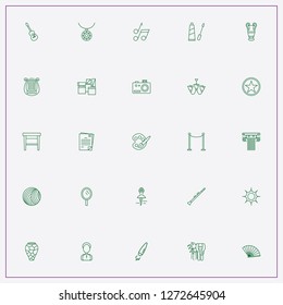 icon set about art with keywords sun, hand fan and photo camera
