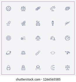 icon set about astronomy with   cosmonaut, star and jupiter planet