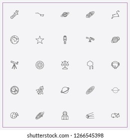 icon set about astronomy with keywords jupiter planet, libra and galaxy