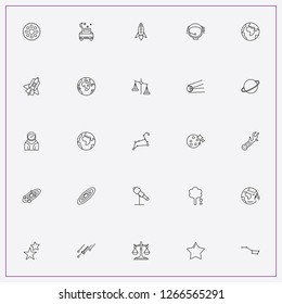 icon set about astronomy with   star, spaceship and galaxy