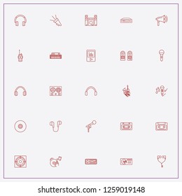icon set about audio with keywords music instruments, computer loudspeaker columns and compact disk