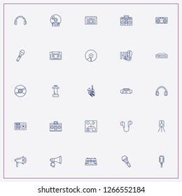 icon set about audio with keywords earphones, music controller and music instruments