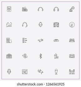 icon set about audio with keywords gramophone, loudspeaker and music plate