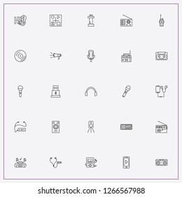 icon set about audio with keywords compact disk, portable radio and car stereo