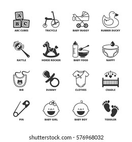 Icon set about baby