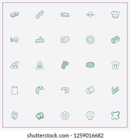 icon set about bakery with keywords honey cake piece, biscuit and bread oven