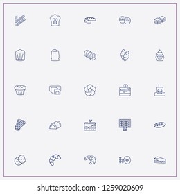 icon set about bakery with keywords bread, flour bag and candy cake