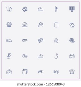 icon set about bakery with keywords cherry cake, mixer and bake roll