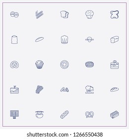 icon set about bakery with keywords baking cookies, bread slices and bread
