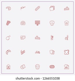 icon set about bakery with keywords candy cake, flour and bake roll