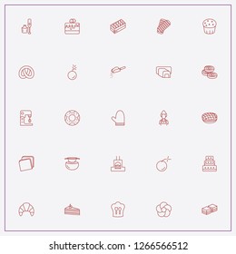 icon set about bakery with keywords candy cake, mixer and sift flour