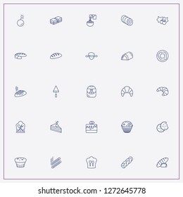 icon set about bakery with keywords bread, mixer and kneading shovel