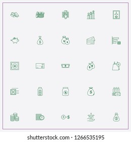 icon set about banking with keywords coins, safe and gold bars