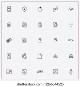 icon set about banking with keywords dollar shield, payment terminal and money transfers