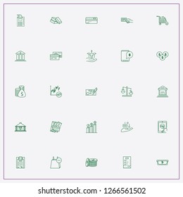 icon set about banking with keywords cash withdraw, earnings and electronic commerce bag