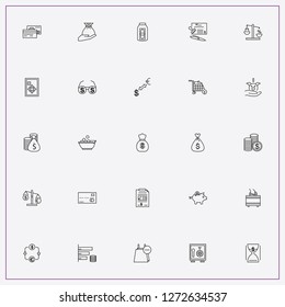 icon set about banking with keywords money spectacles, safe and coins