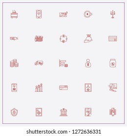 icon set about banking with keywords mobile wireless network, candle stick and money box
