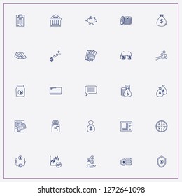 icon set about banking with keywords cash dispenser, coins and money bag
