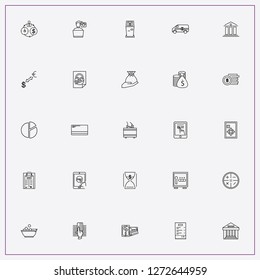 icon set about banking with keywords bank, earnings and coins
