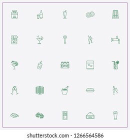 icon set about bar with   cigars, bottle of beer and coctail glass