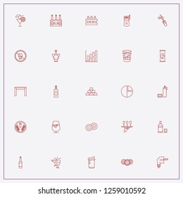 icon set about bar with keywords beer tap, vodka and billiard balls