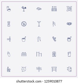 icon set about bar with keywords beer glass, beer cover and no alcohol