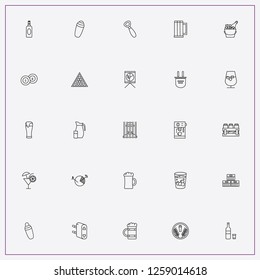 icon set about bar with keywords coffee machine, plug and ice bucket