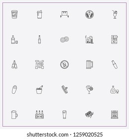 icon set about bar with keywords cocktail, billiard balls and bar code