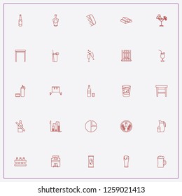 icon set about bar with keywords gold bars, beer and horse body comb