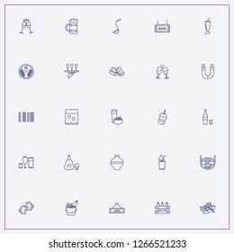 icon set about bar with keywords beer, drink glasses and open signboard
