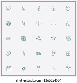 icon set about bar with keywords horse body comb, party and drink bottle with glass