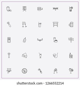 icon set about bar with keywords beer glass, no alcohol and bicycle steering wheel