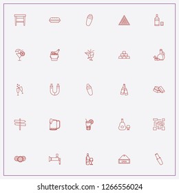 icon set about bar with keywords magnet, open sign and beer cover