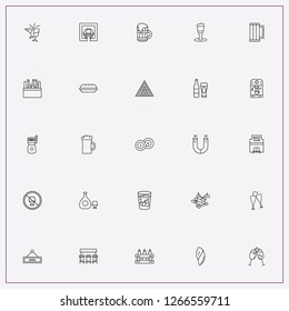 icon set about bar with keywords plug, coffee machine and beer bottle