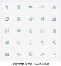 icon set about bar with keywords coffee grinder, beer pub logo and mobile bar code