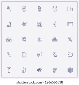 icon set about bar with keywords percentage graph, no alcohol and cocktail glass