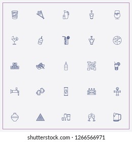 icon set about bar with keywords beer time, cocktail cup and carafe with glass