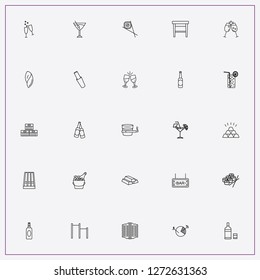 icon set about bar with keywords conch, cocktail and gold bars