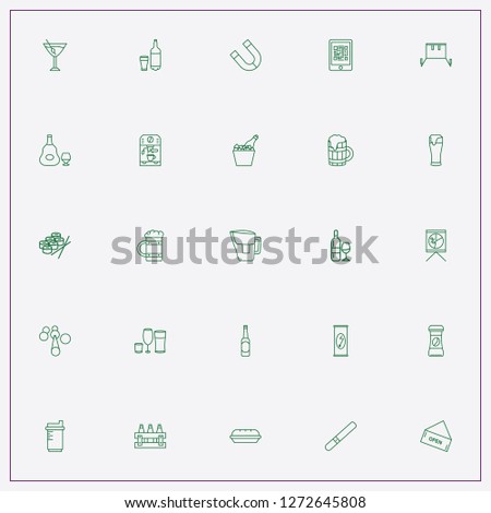 icon set about bar with keywords soap, cognac and beer
